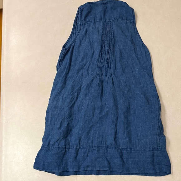 Faherty Blue Sleeveless Button-Down Dress - Picture 5 of 7